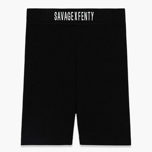 Savage Fenty Xssential Heavy Rib Logo Bike Short Black M NWT in packaging - Picture 4 of 7